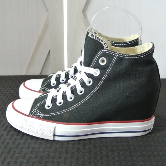 Converse Chuck Taylor Mid Lux Wedge Sneaker in Black - Picture 3 of 12